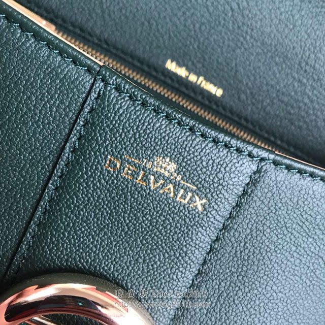 DELVAUX女包 2019春夏最新色 專櫃原廠皮 德爾沃女手提包 DS0028翡翠綠 中號 Delvaux單肩斜挎包  fcs1158